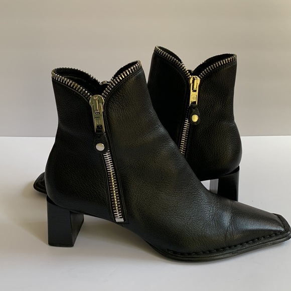 Alexander Wang Italian Leather Black Boots Size 40 - Picture 3 of 8